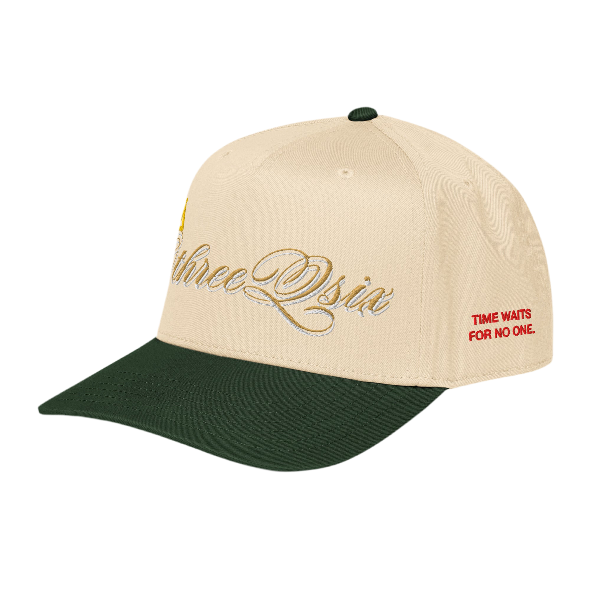 Cursive Brown 5 Panel Cap