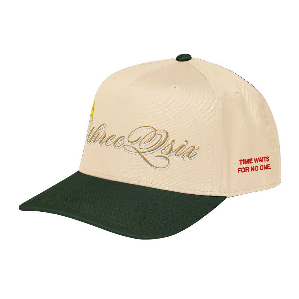 Cursive Brown 5 Panel Cap